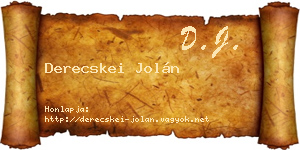 Derecskei Jolán névjegykártya