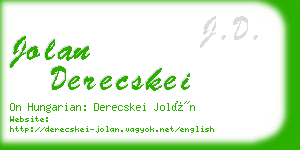 jolan derecskei business card